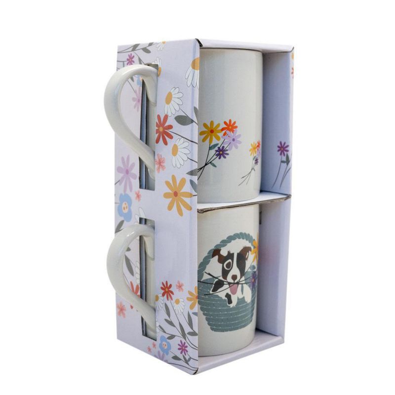 KEEP - Set 2 tazones 330 ml Cerámica Pet Flowers Multicolor