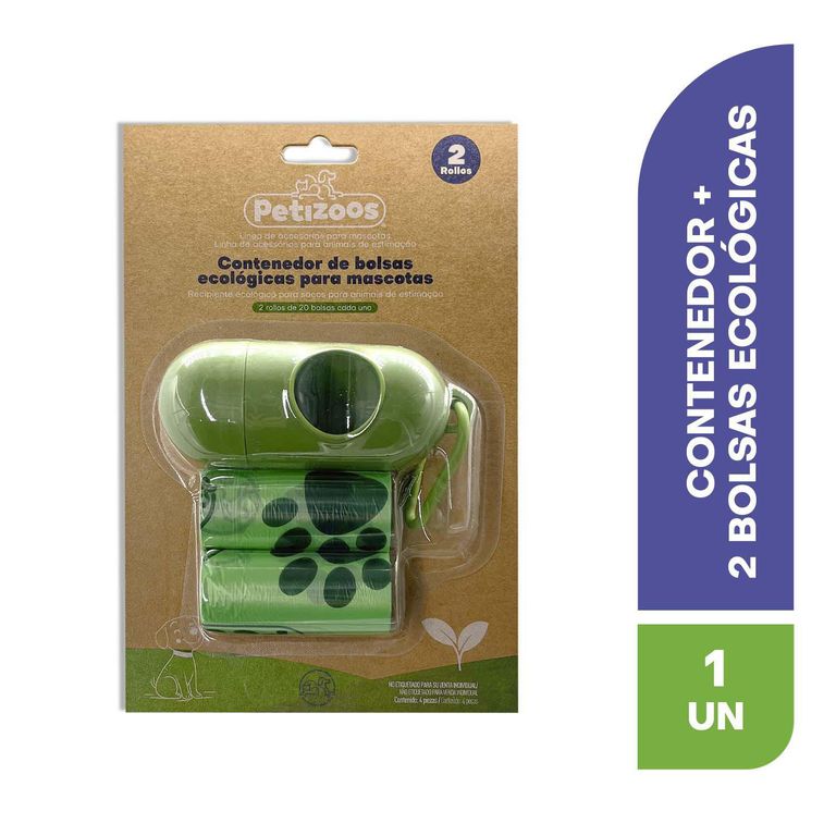 Contenedor + 2 rollos bolsas sanitarias ecológicas