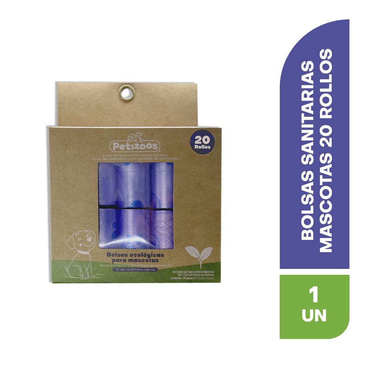 PETIZOOS - Bolsas sanitarias mascotas 20 rollos x20 bolsas c/u