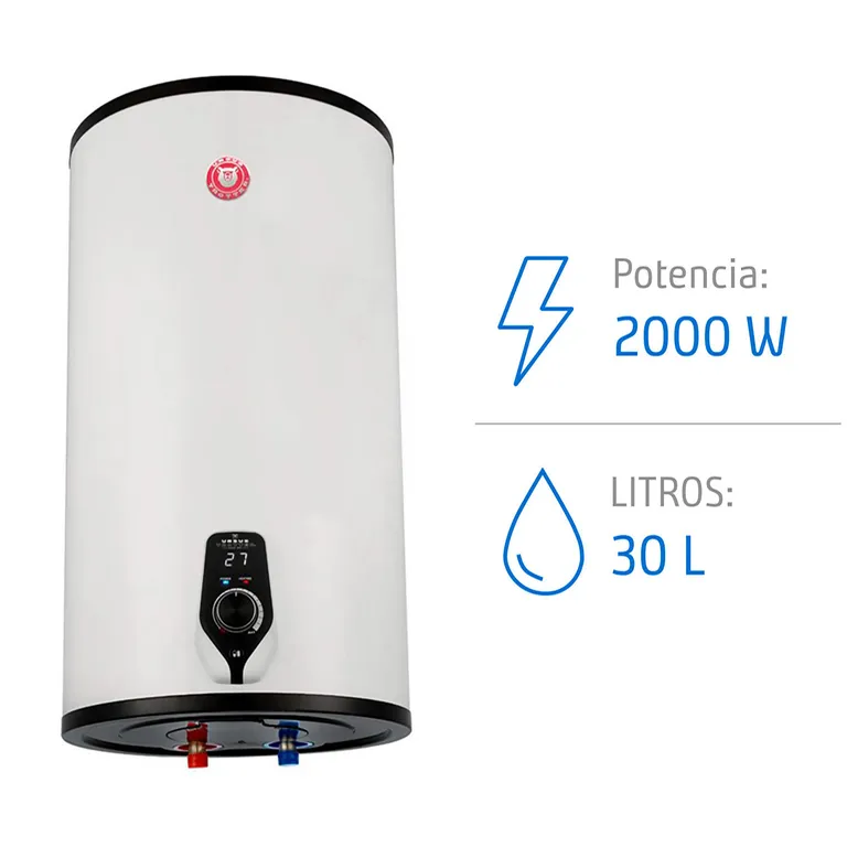 Termo Eléctrico 30 Litros 2000 W de Muro