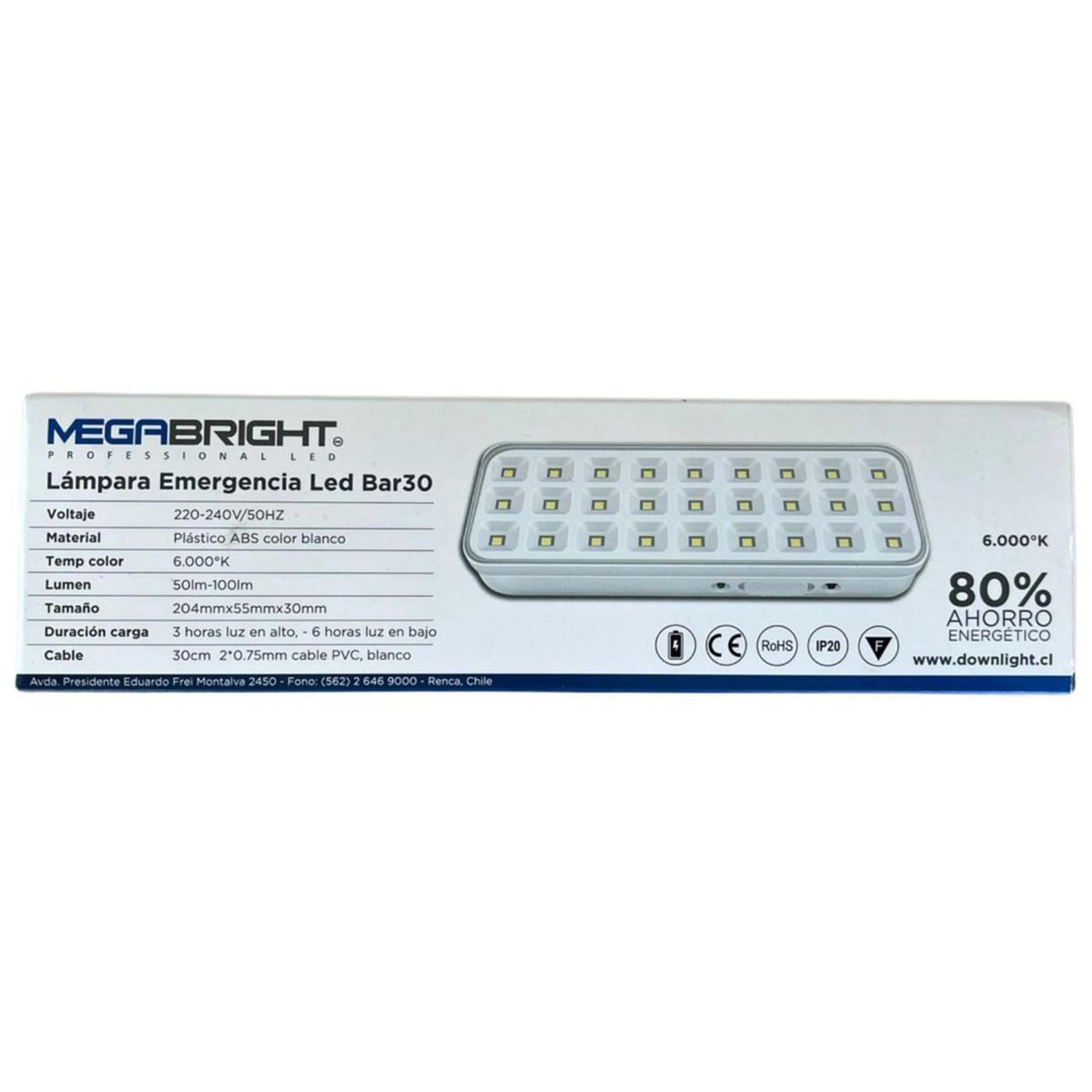 MEGABRIGHT - Lámpara Emergencia Led Bar30