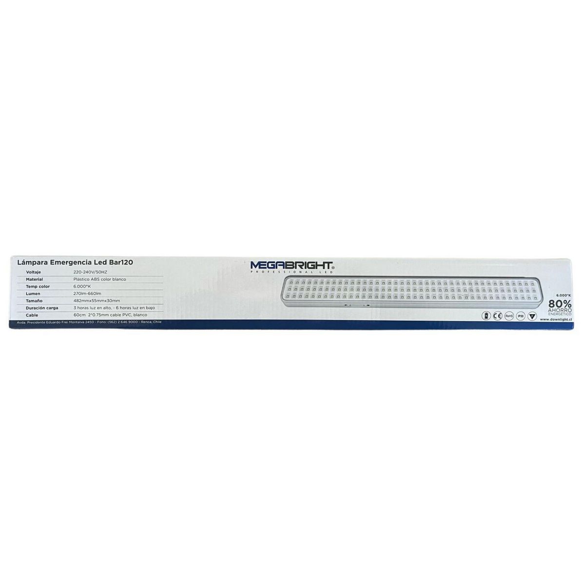 MEGABRIGHT - Lámpara Emergencia Led Bar120