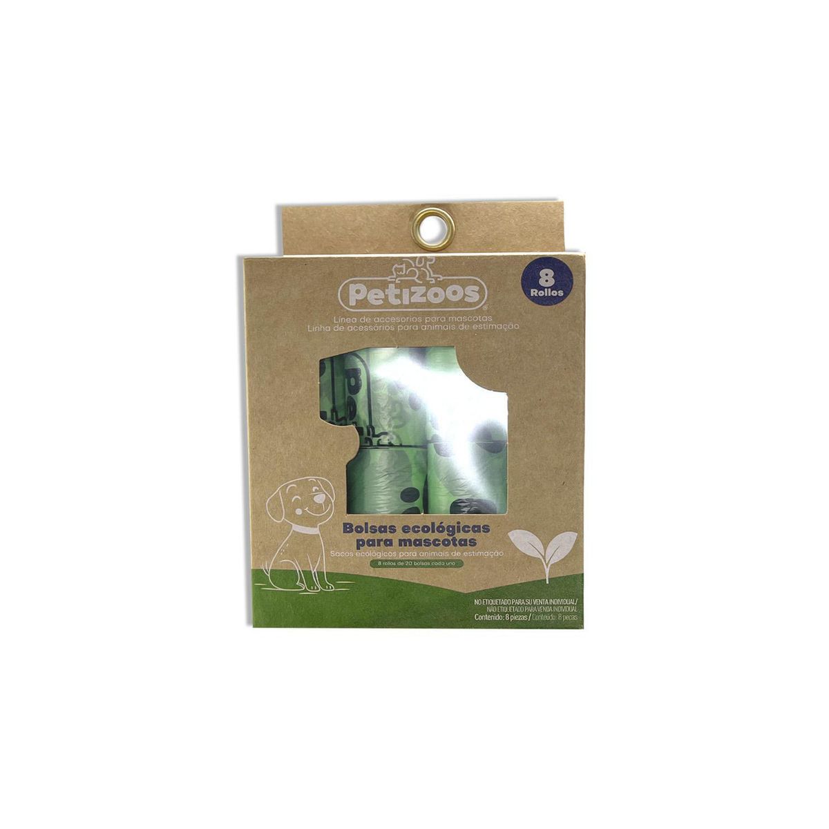 PETIZOOS - Bolsas sanitarias mascotas de 8 rollos x 20 bolsas c/u