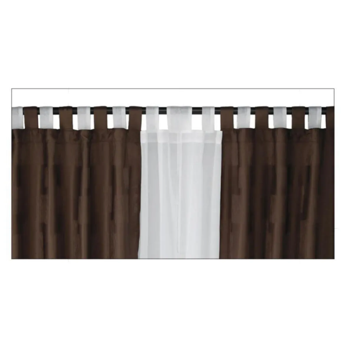 CHANTILLY - Set Cortina Tela 140x220 cm Chocolate