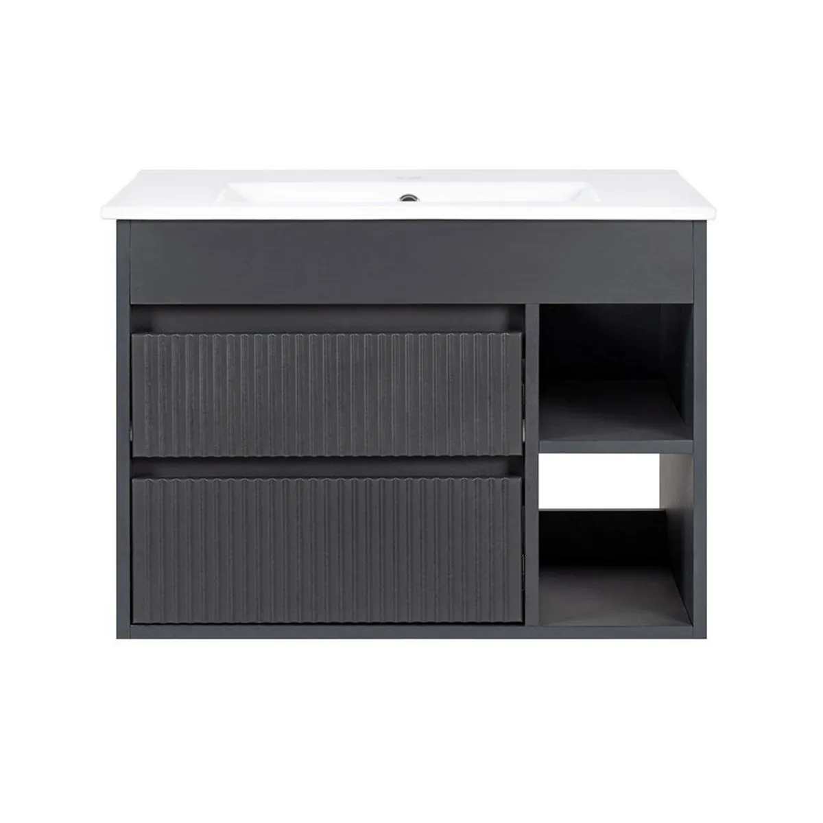 STRETTO - Combo Mueble Baño/ Wc/Grifería/Accesorios Paris 70 Dark Grey Tex