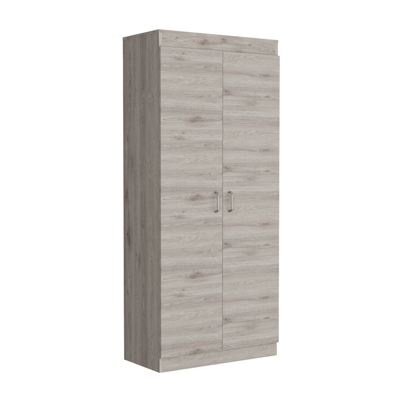 TUHOME - Despensa de cocina Varese 2 puertas ceniza y blanco