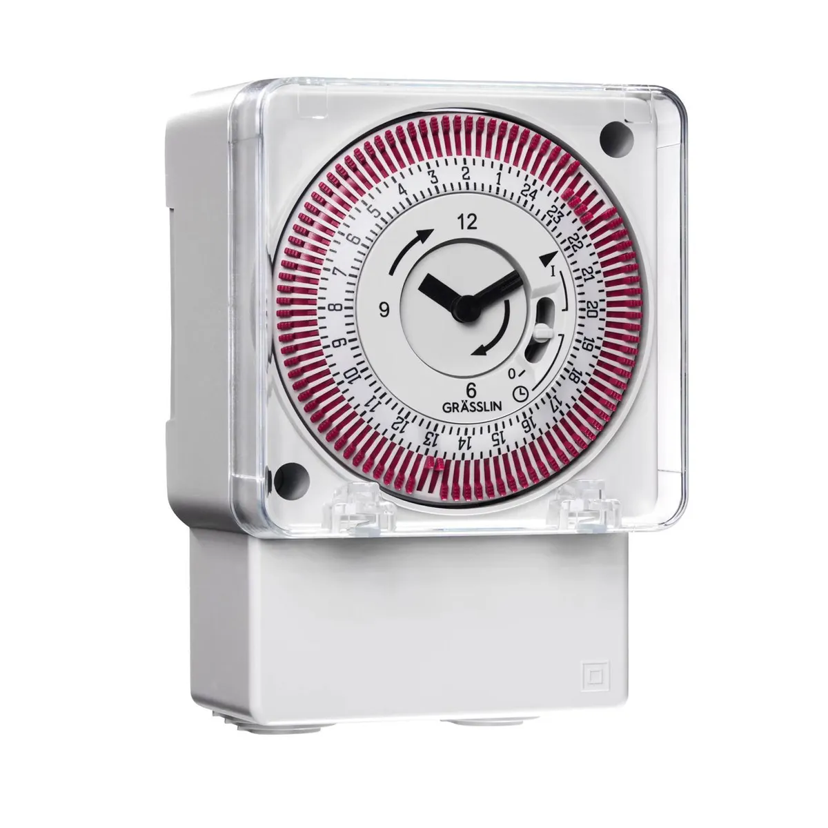 GRASSLIN - Timer para montaje en Riel DIN o sobrepuesto, 24 horas