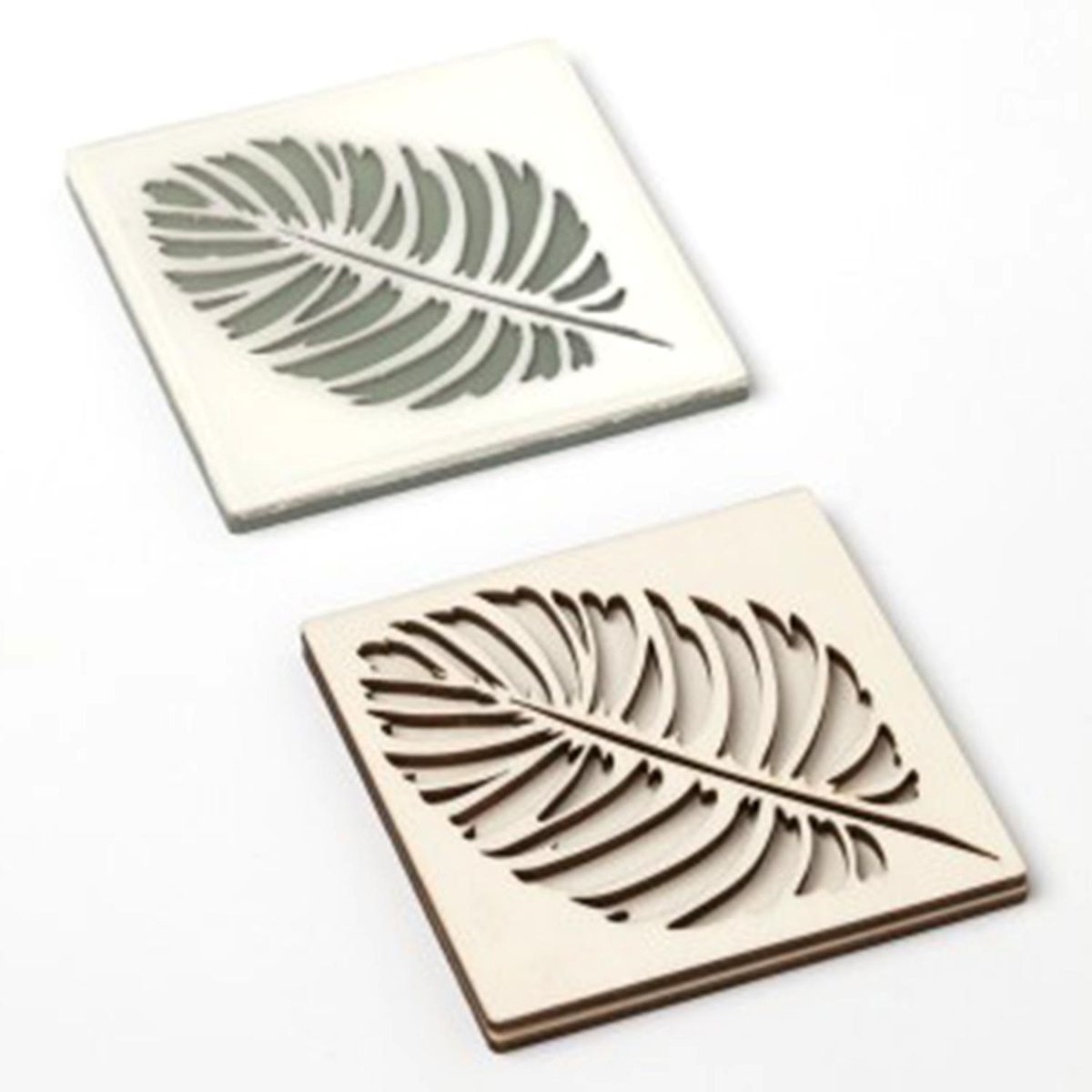 LA PAJARITA - Posavasos Cuadrado Hoja para Resinas