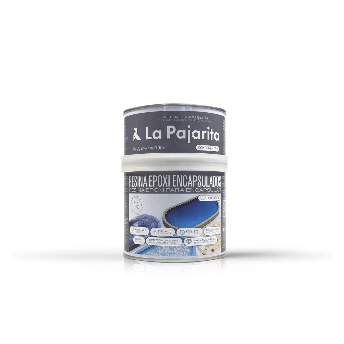 LA PAJARITA - Kit Resina Epoxi Encapsulados Incoloro INCOLORO 0.7 kg