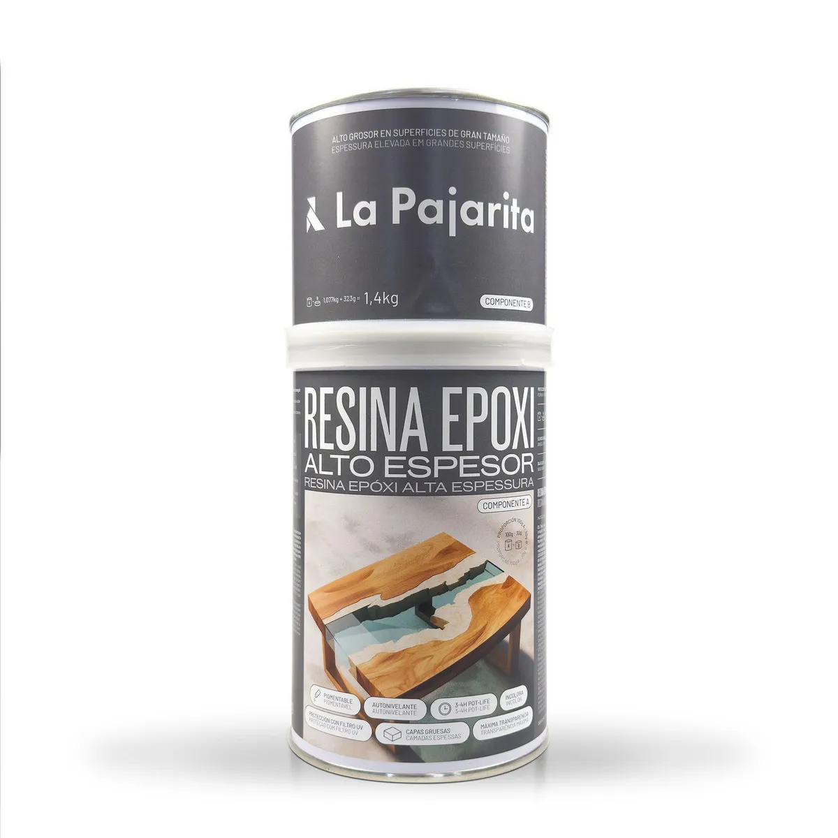 LA PAJARITA - Kit Resina Epoxi Alto Espesor Incoloro INCOLORO 1.4 kg