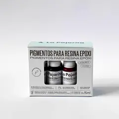 LA PAJARITA - Kit Pigmentos para Resina 8 Colores Incoloro ROJO OCRE AMARILLO VERDE MAGENTA NEGRO BLANCO AZUL 0.120 l