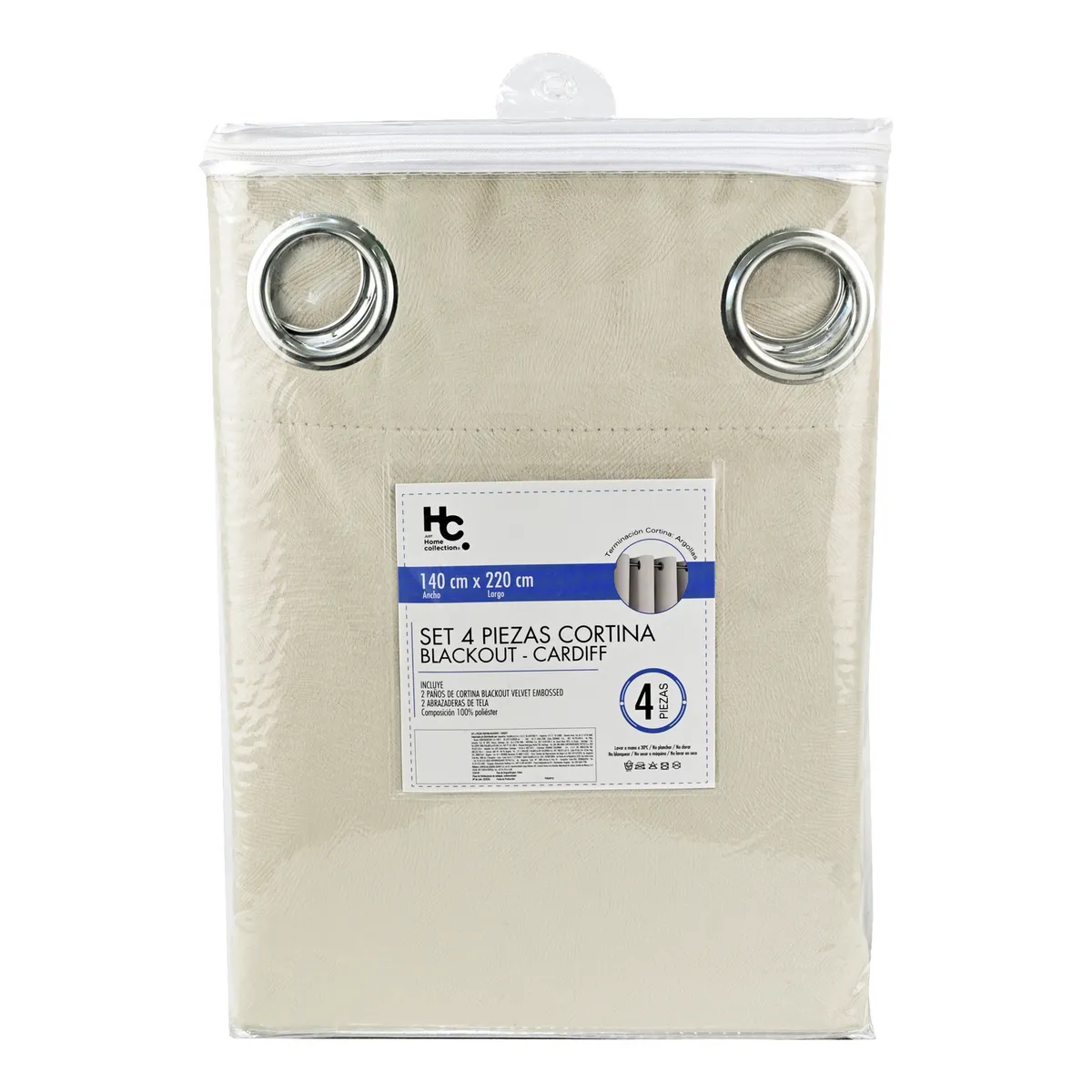 JUST HOME COLLECTION - Set de Cortinas Blackout 140x220 cm Arena