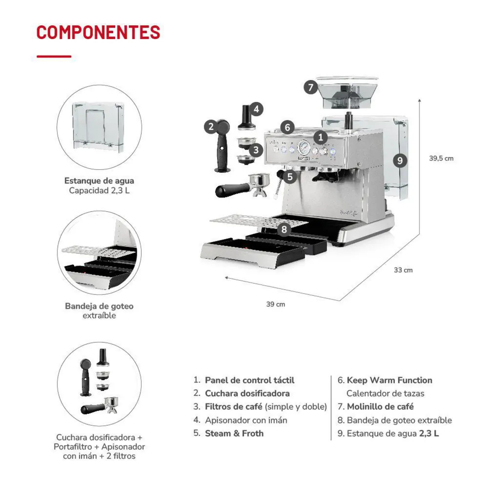 Thomas BaristaKaffee TH-170EMi Gris, foto 5