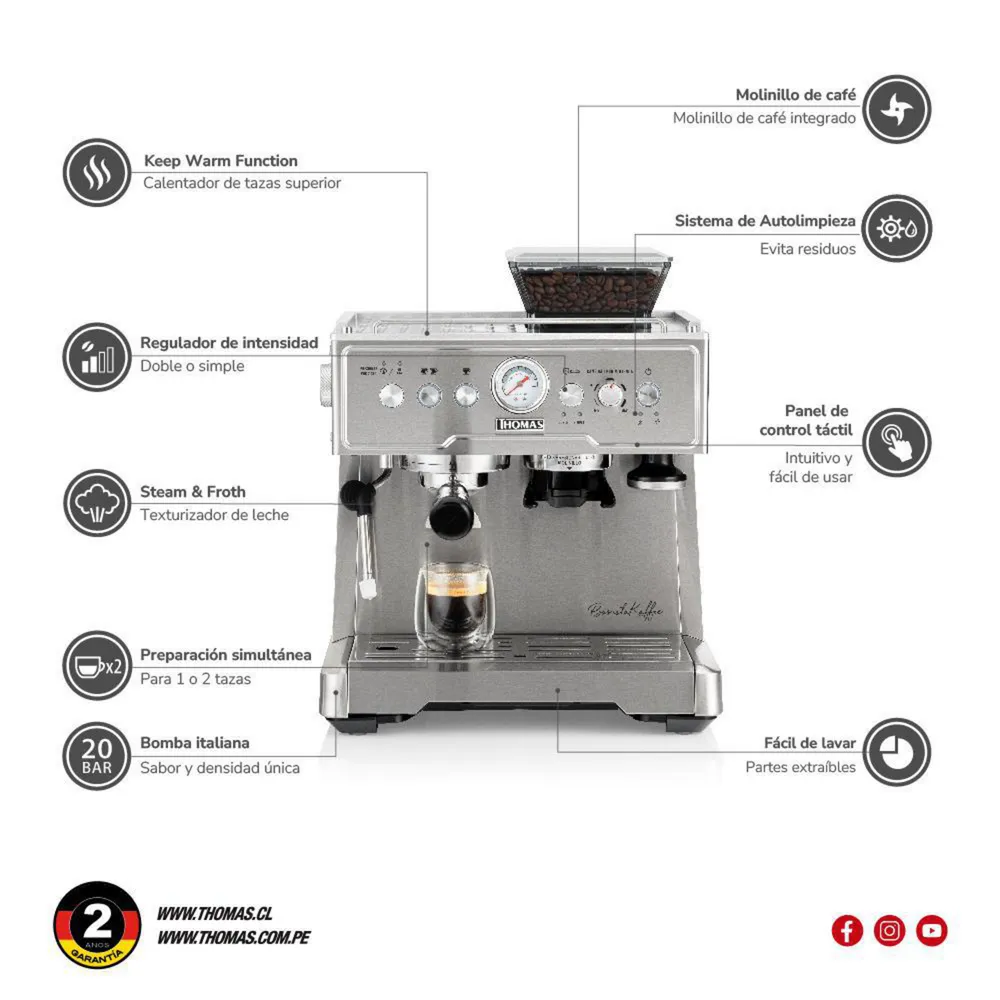 Thomas BaristaKaffee TH-170EMi Gris, foto 6