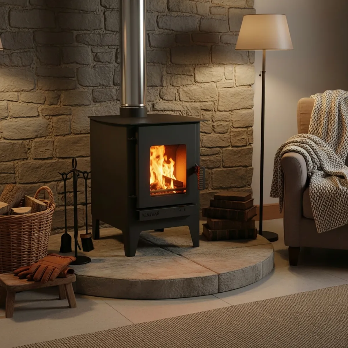 NOUVA - Estufa Leña LT-400 Negro
