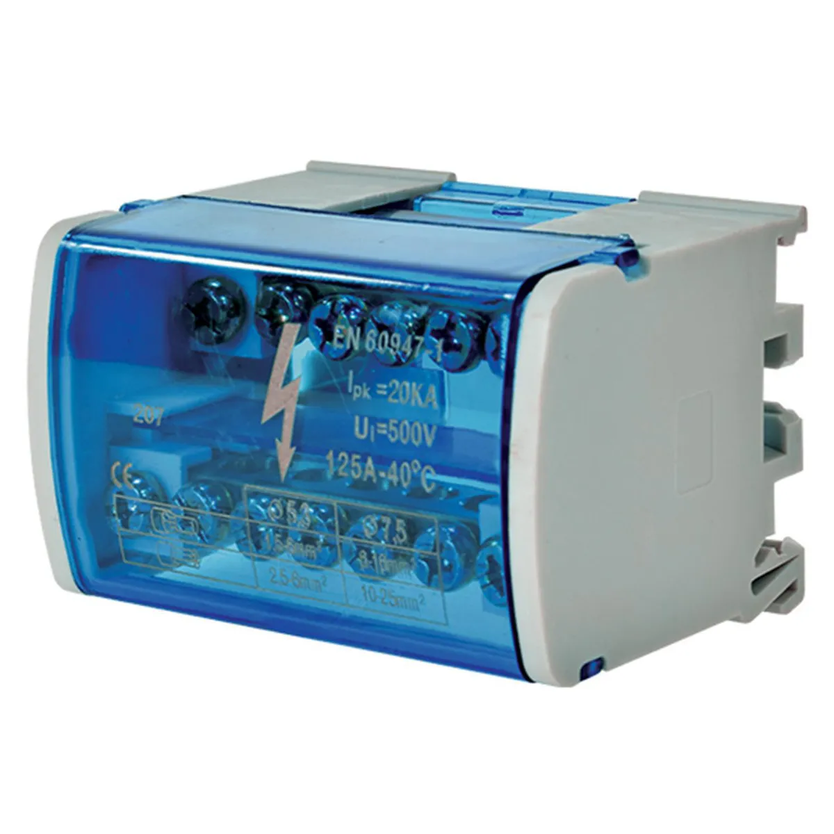 LEXO - Barra Repartidora Bipolar 7 Polos 125 Amperios Para Tablero Eléctrico