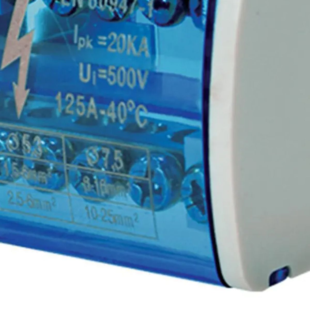 LEXO - Barra Repartidora Bipolar 7 Polos 125 Amperios Para Tablero Eléctrico