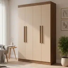 EXIT - Closet 4 Puerta(s) 2 Cajón(es) 6 Repisa(s) 136x217x47 cm Castaño / beige