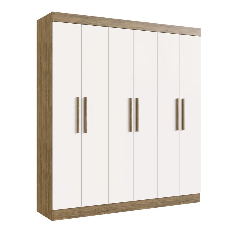 EXIT - Closet 6 Puerta(s) 2 Cajón(es) 6 Repisa(s) 180x200x47 cm Nuez / beige