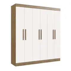 EXIT - Closet 6 Puerta(s) 2 Cajón(es) 6 Repisa(s) 180x200x47 cm Nuez / beige
