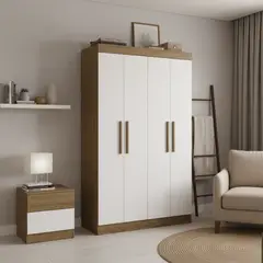 EXIT - Closet 4 Puerta(s) 2 Cajón(es) 5 Repisa(s) 122x200x47 cm Nuez / beige