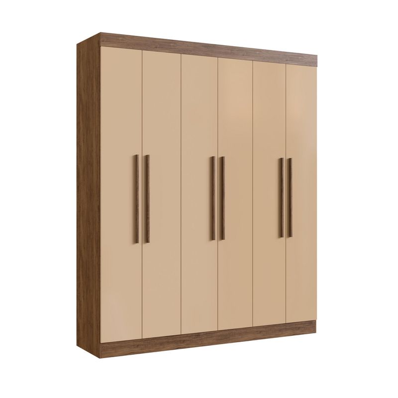 EXIT - Closet 6 Puerta(s) 2 Cajón(es) 5 Repisa(s) 180x217x47 cm Castaño/beige
