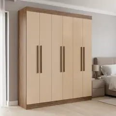 EXIT - Closet 6 Puerta(s) 2 Cajón(es) 5 Repisa(s) 180x217x47 cm Castaño/beige