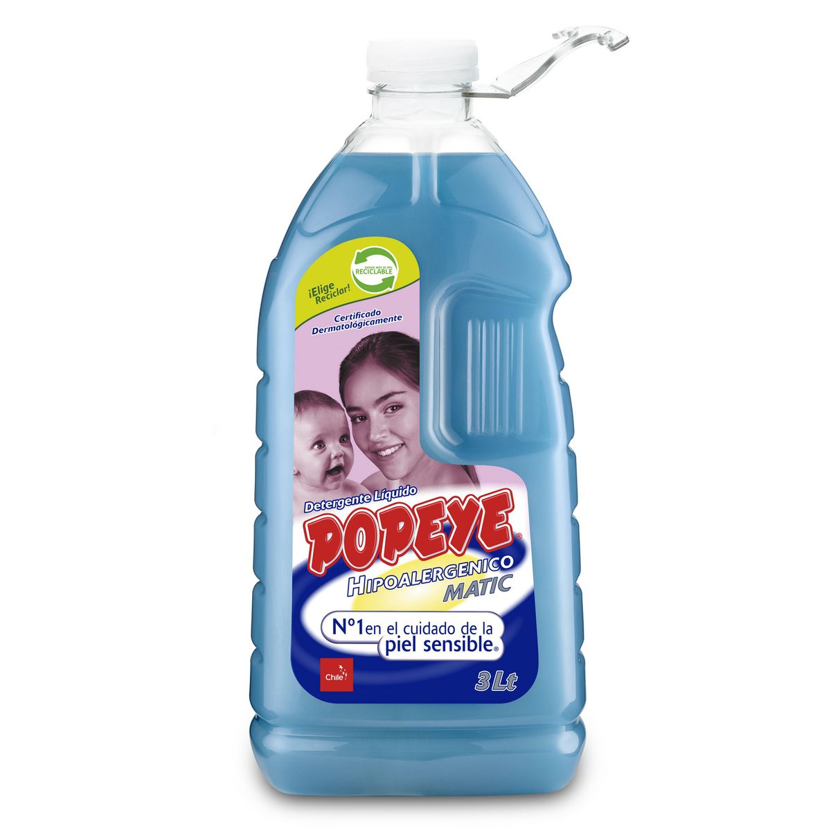 POPEYE - Detergente Líquido Hipoalergénico Popeye Original 3 Litros