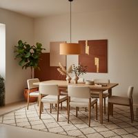 Lámpara Colgante Tela Naranjo