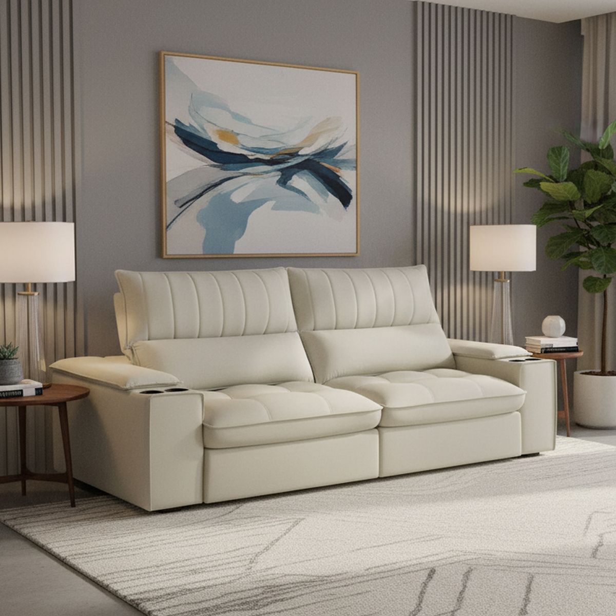 AMUV - Sofá 3 cuerpos Bariloche 230x115x110 cm Beige