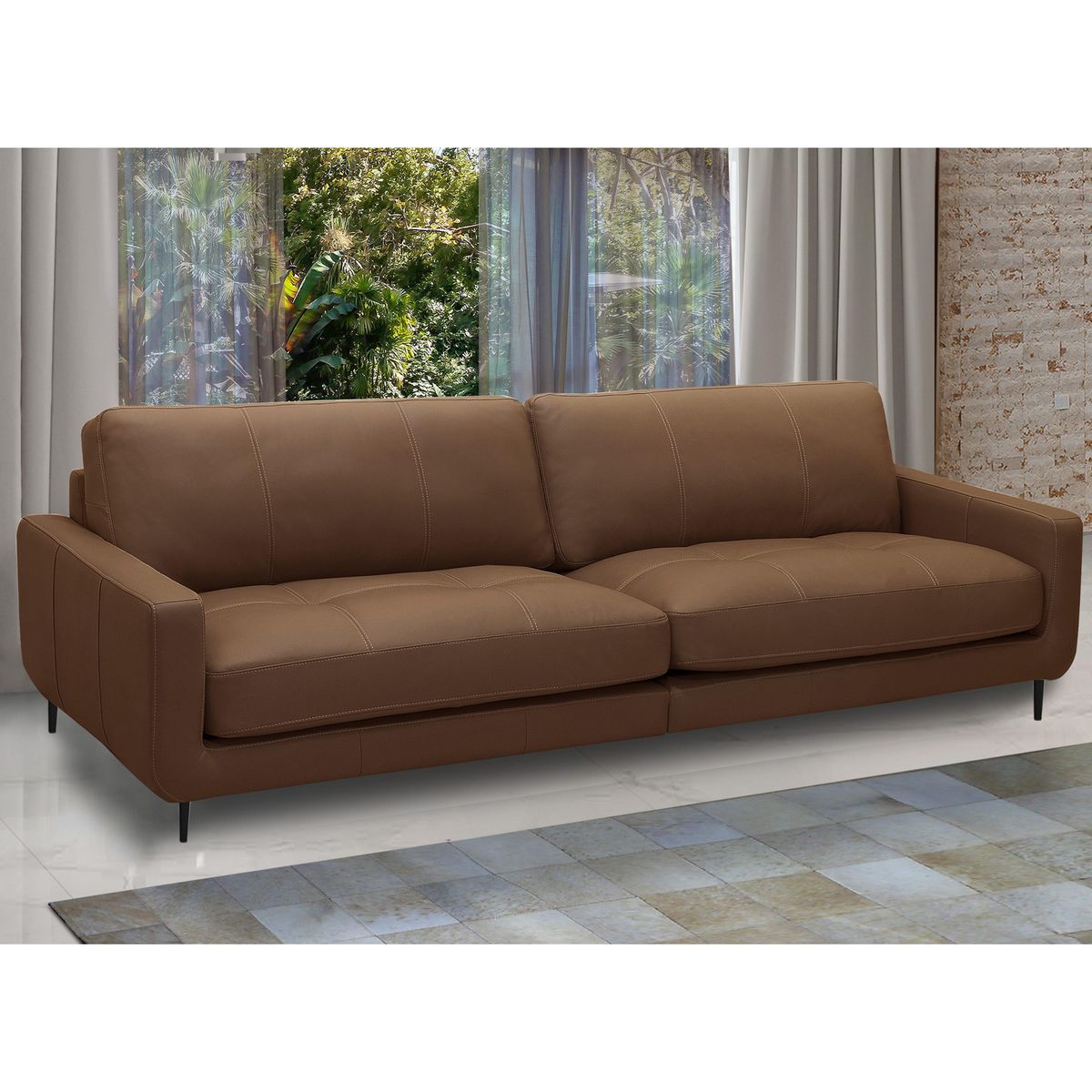 AMUV - Sofá 2 cuerpos Alicante 240x86x93 cm Café