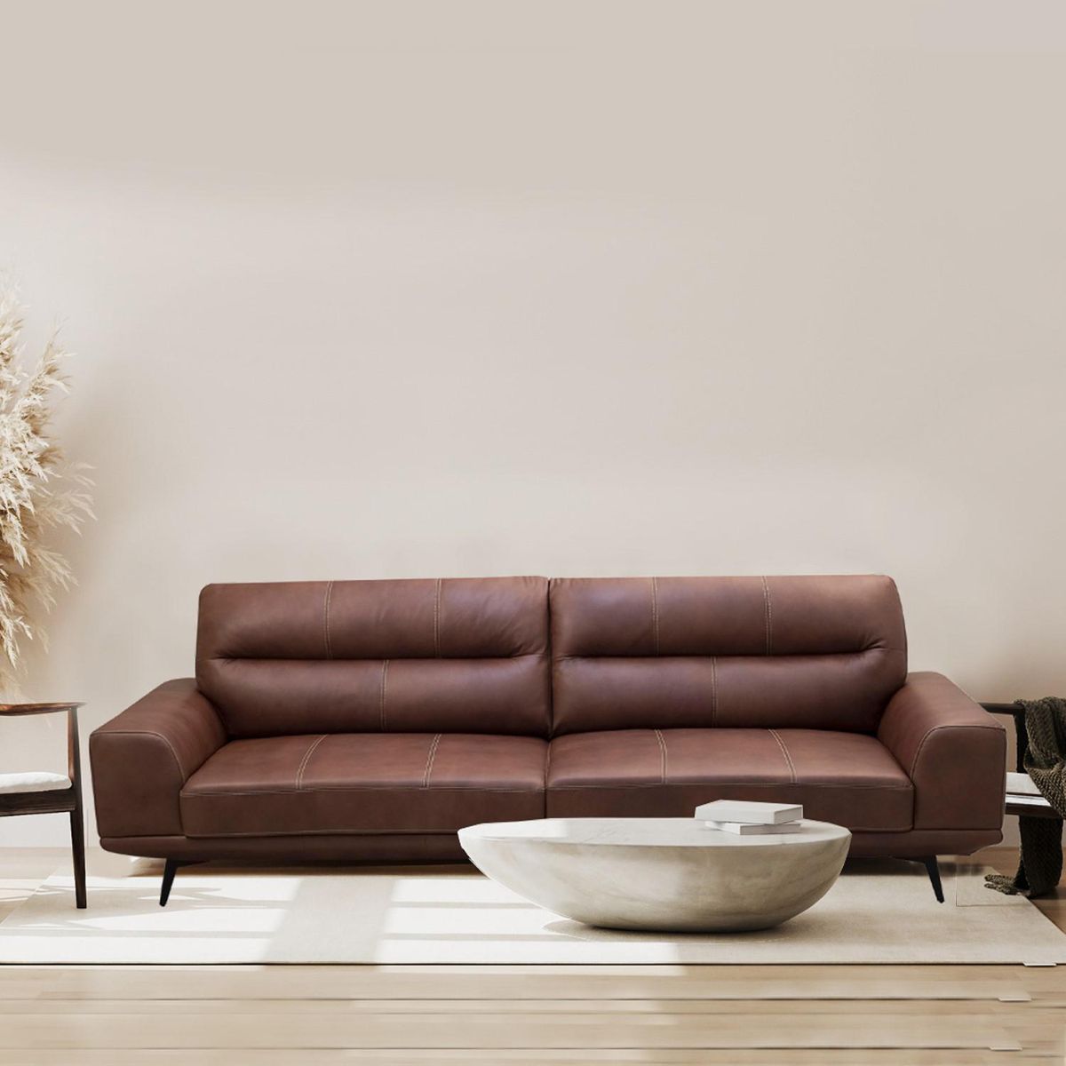 AMUV - Sofá 2 cuerpos Norton 220x95x95 cm Café