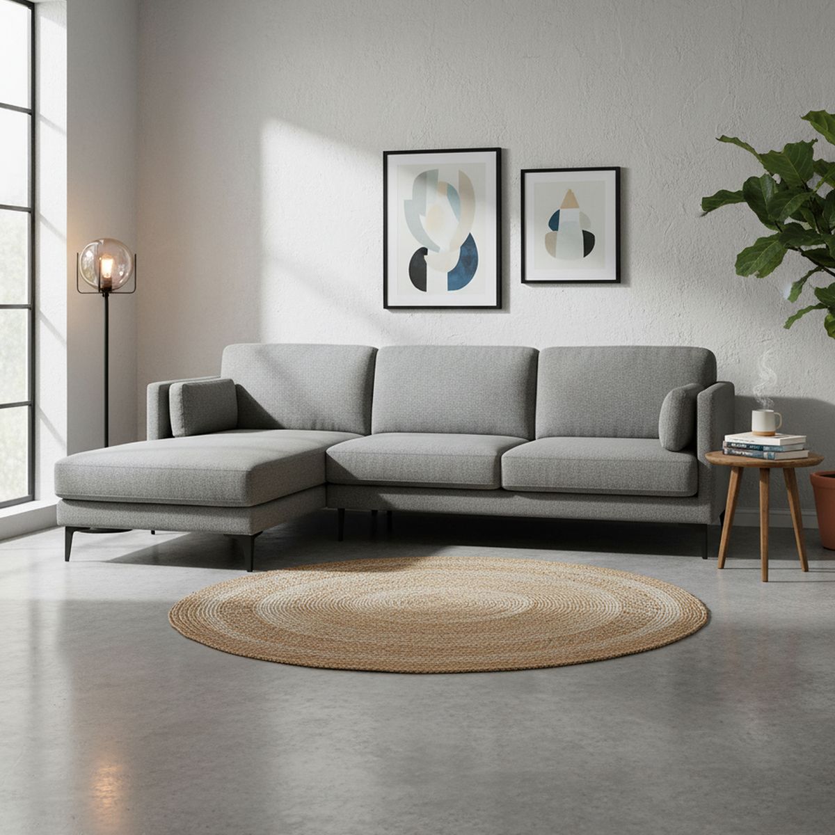 AMUV - Sofá 3 cuerpos Carraro 244x78x86 cm Gris