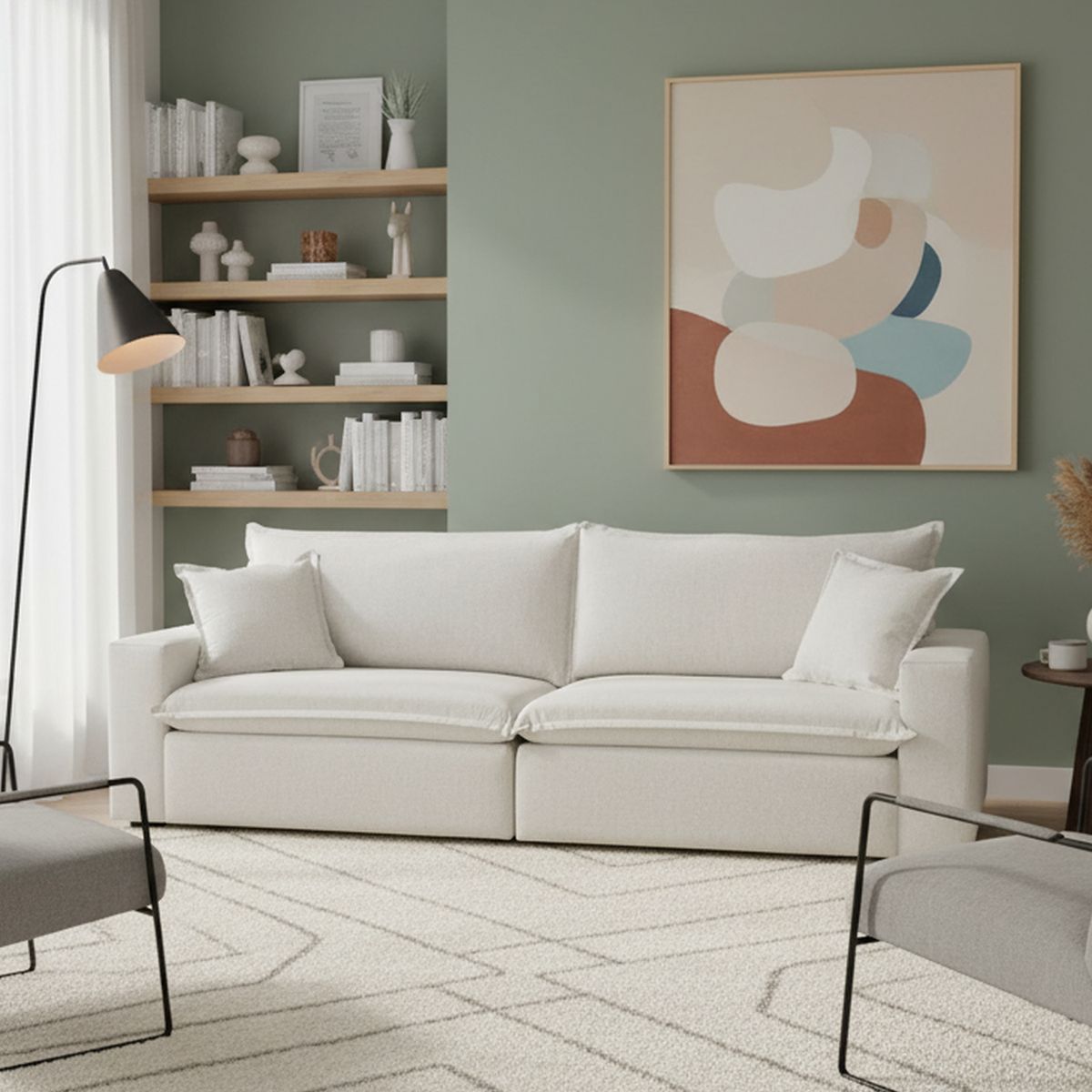 AMUV - Sofá 3 cuerpos Potenza 220x95x93 cm Beige