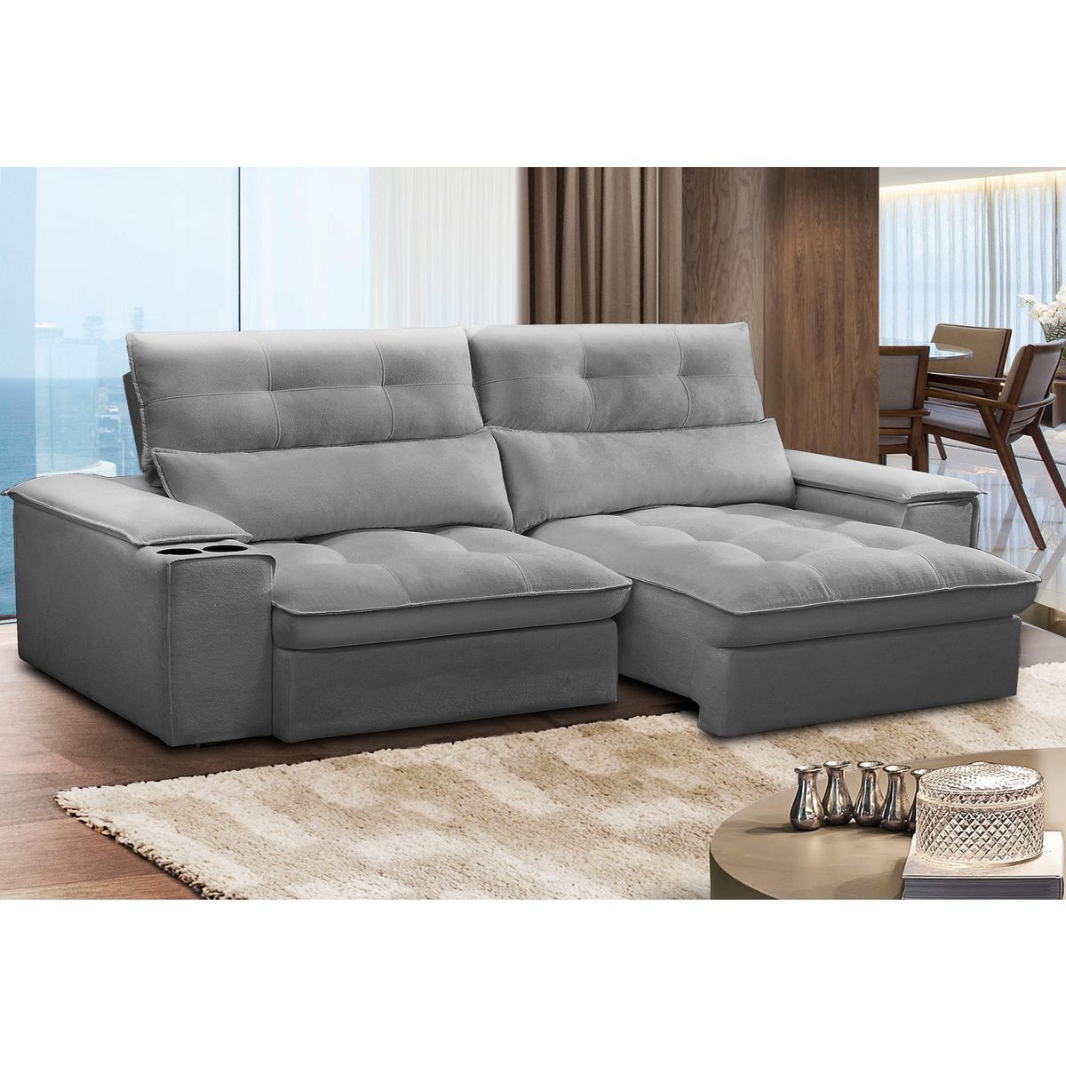 AMUV - Sofá 3 cuerpos Malta 210x115x110 cm Gris