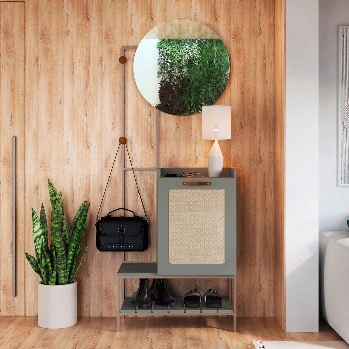 AMUV - Aparador Grace Gris 68x36.5x185 cm