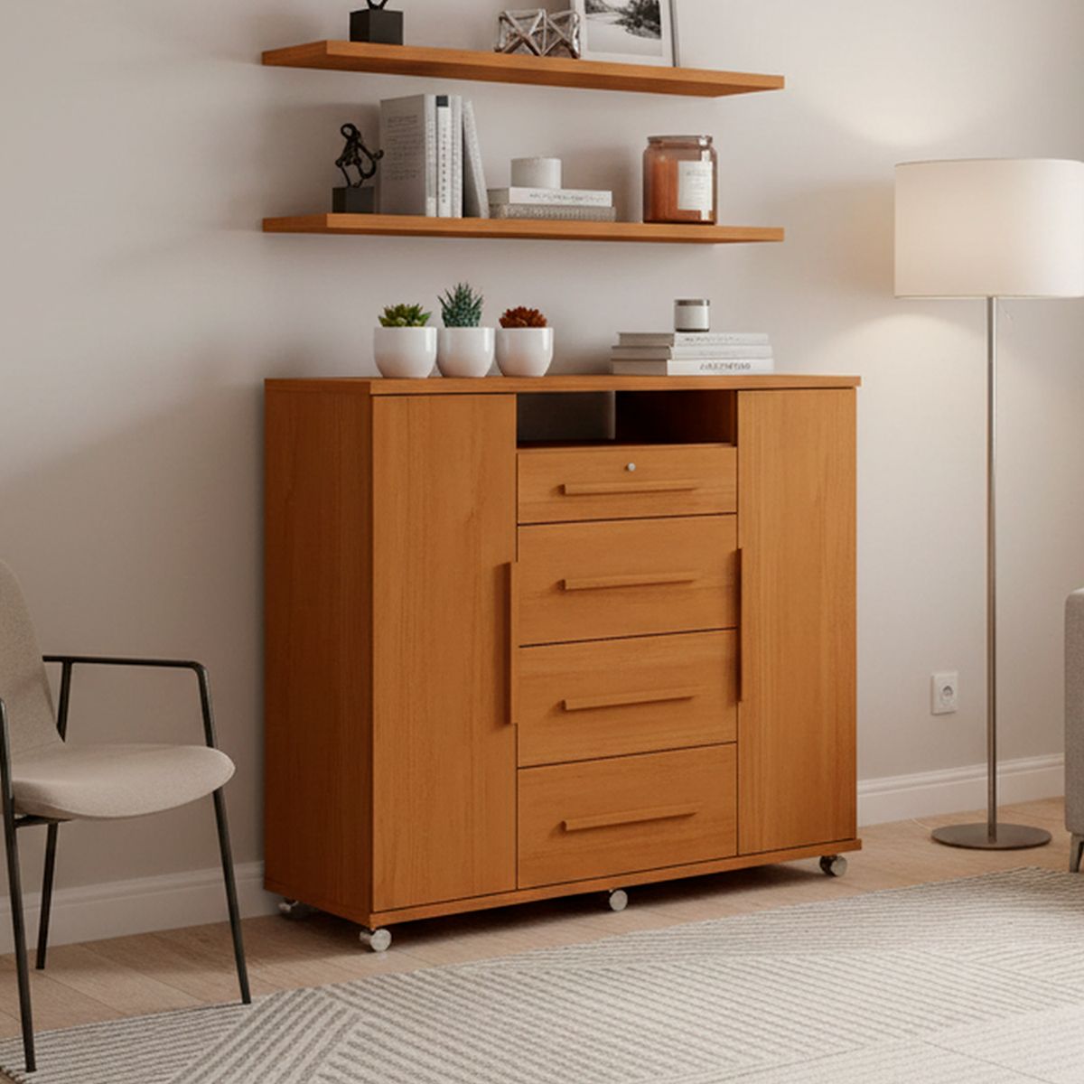 BE DESIGN - Cómoda 4 Cajón(es) Zancini 135x119x44.8 cm Caramelo