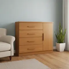 BE DESIGN - Cómoda con Puerta 4 Cajón(es) Zanzini 114.6x98.7x43.8 cm Caramelo