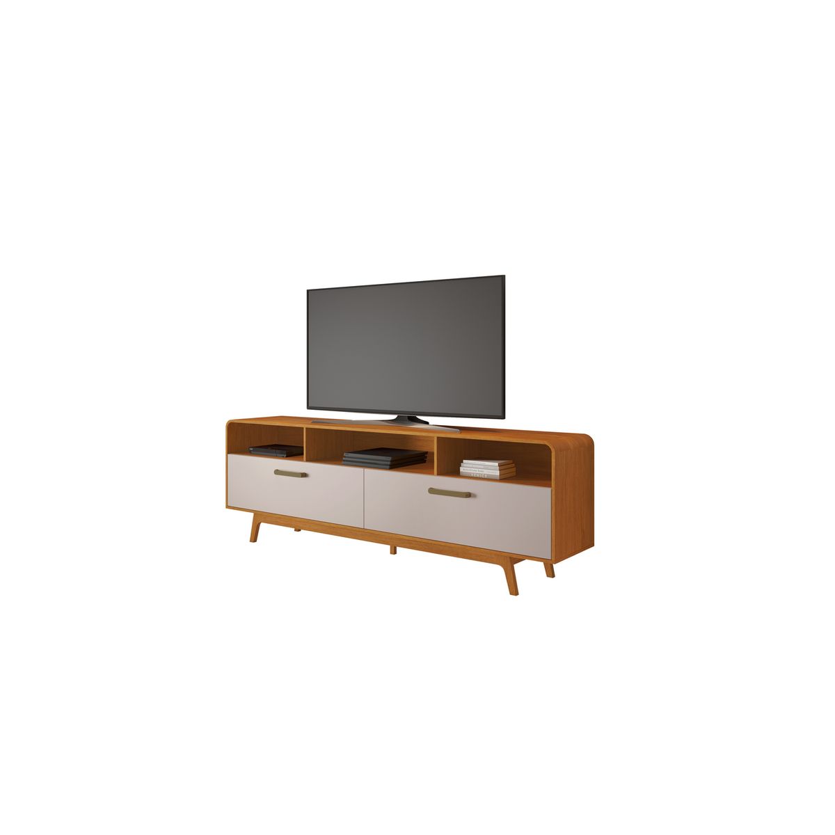 DI PORETTI - Rack TV 70 " Cristal Café/Off White 200x70x41 cm