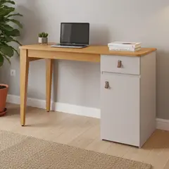 DI PORETTI - Escritorio Helo Café/OFF White 121x76x45 cm