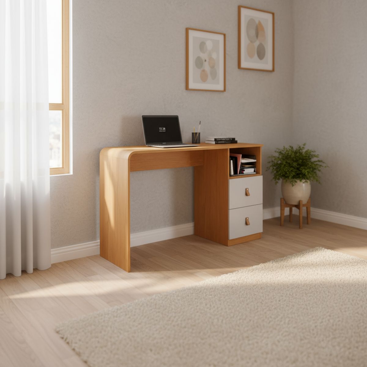 DI PORETTI - Escritorio Alice Café/OFF White 127x76x45 cm