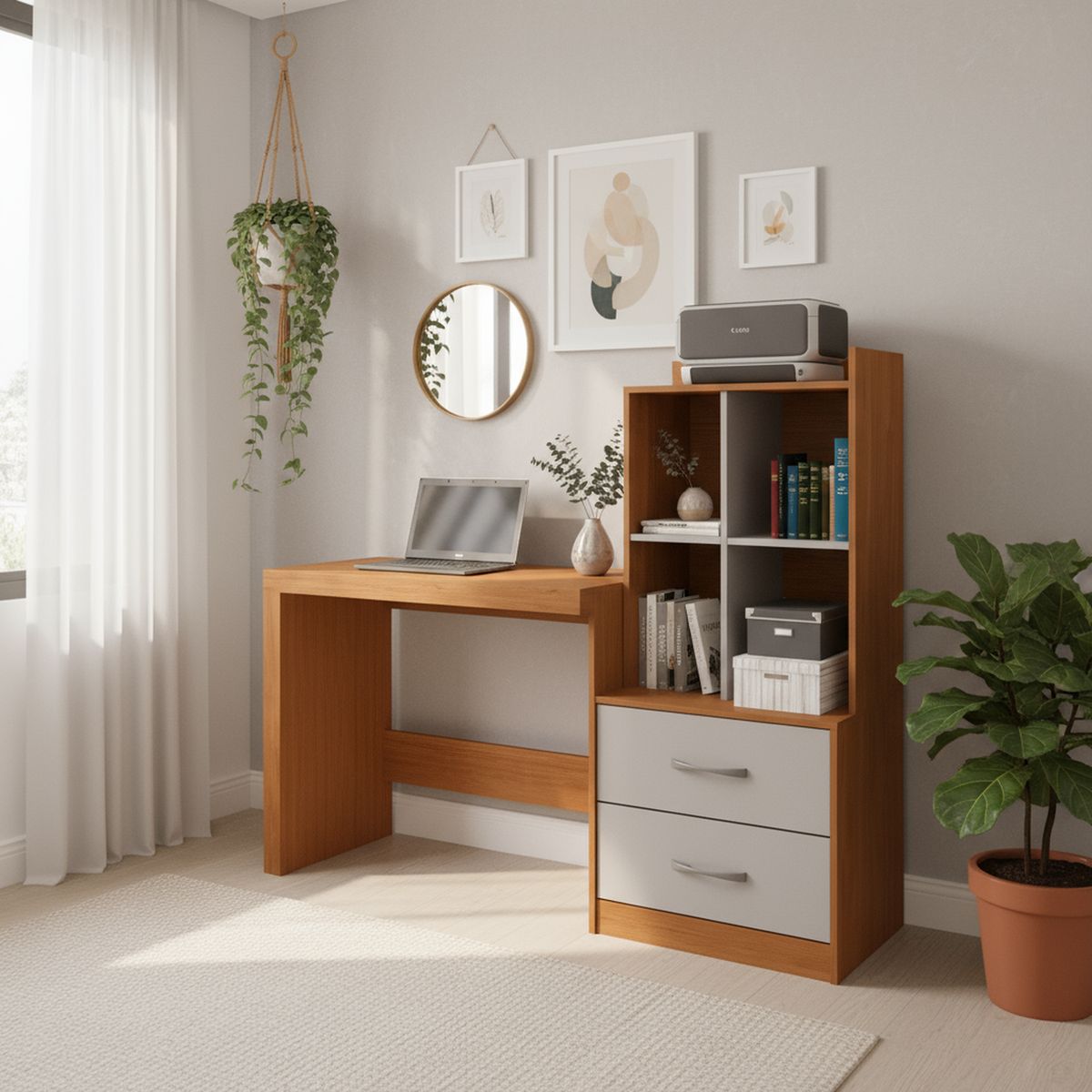 DI PORETTI - Escritorio Alana Café/OFF White 141x126x42.5 cm