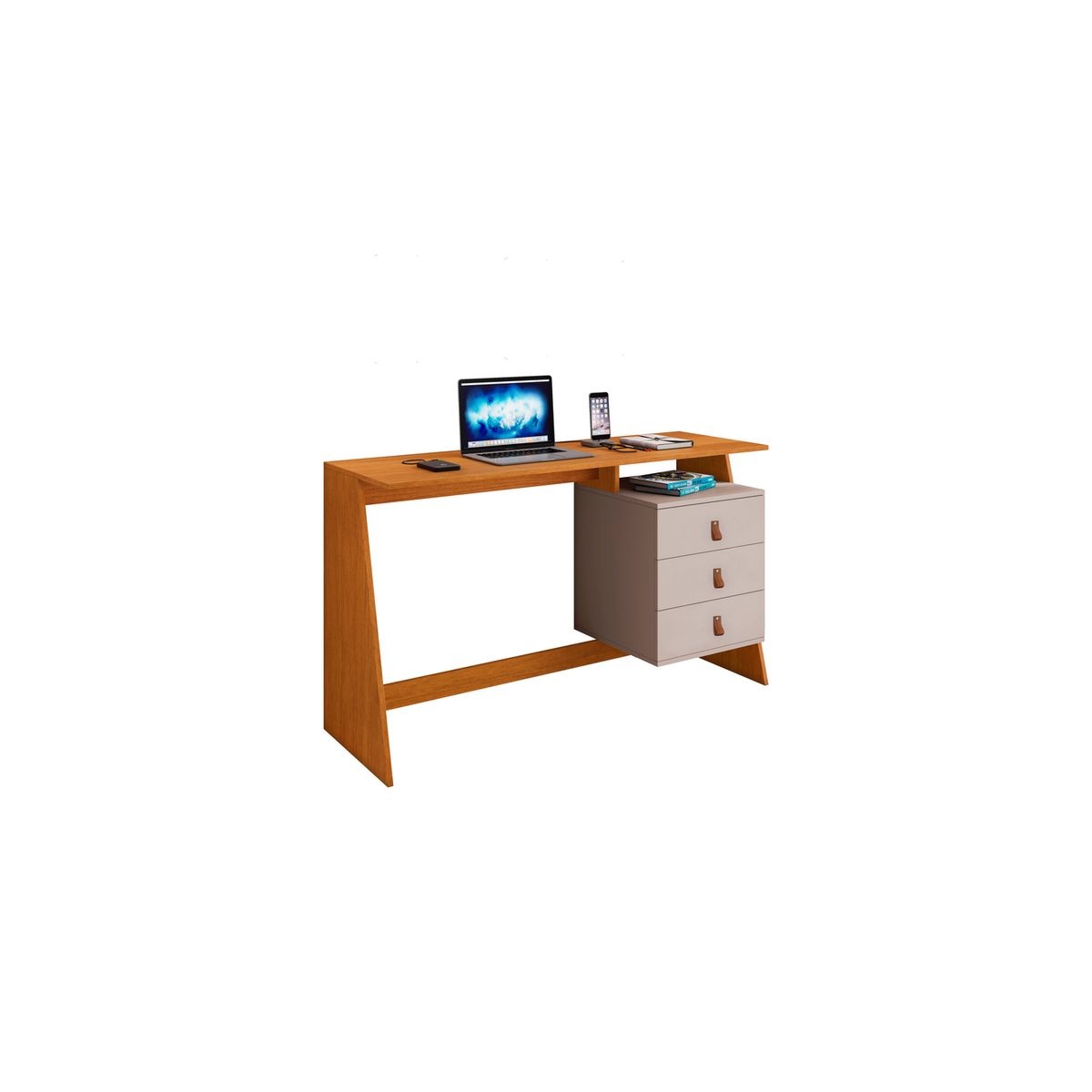 DI PORETTI - Escritorio Gaby Café/OFF White 121x75x45 cm