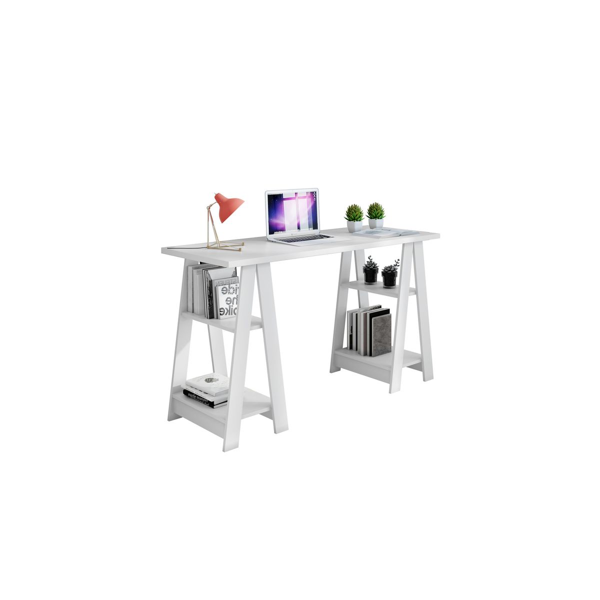 DI PORETTI - Escritorio Vigor Blanco 136.5x78x54 cm