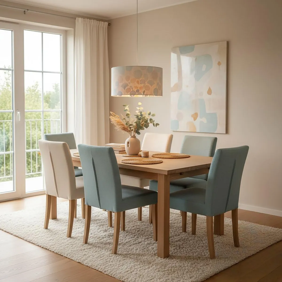 CONCEPT - Lámpara Colgante Tela Blanco