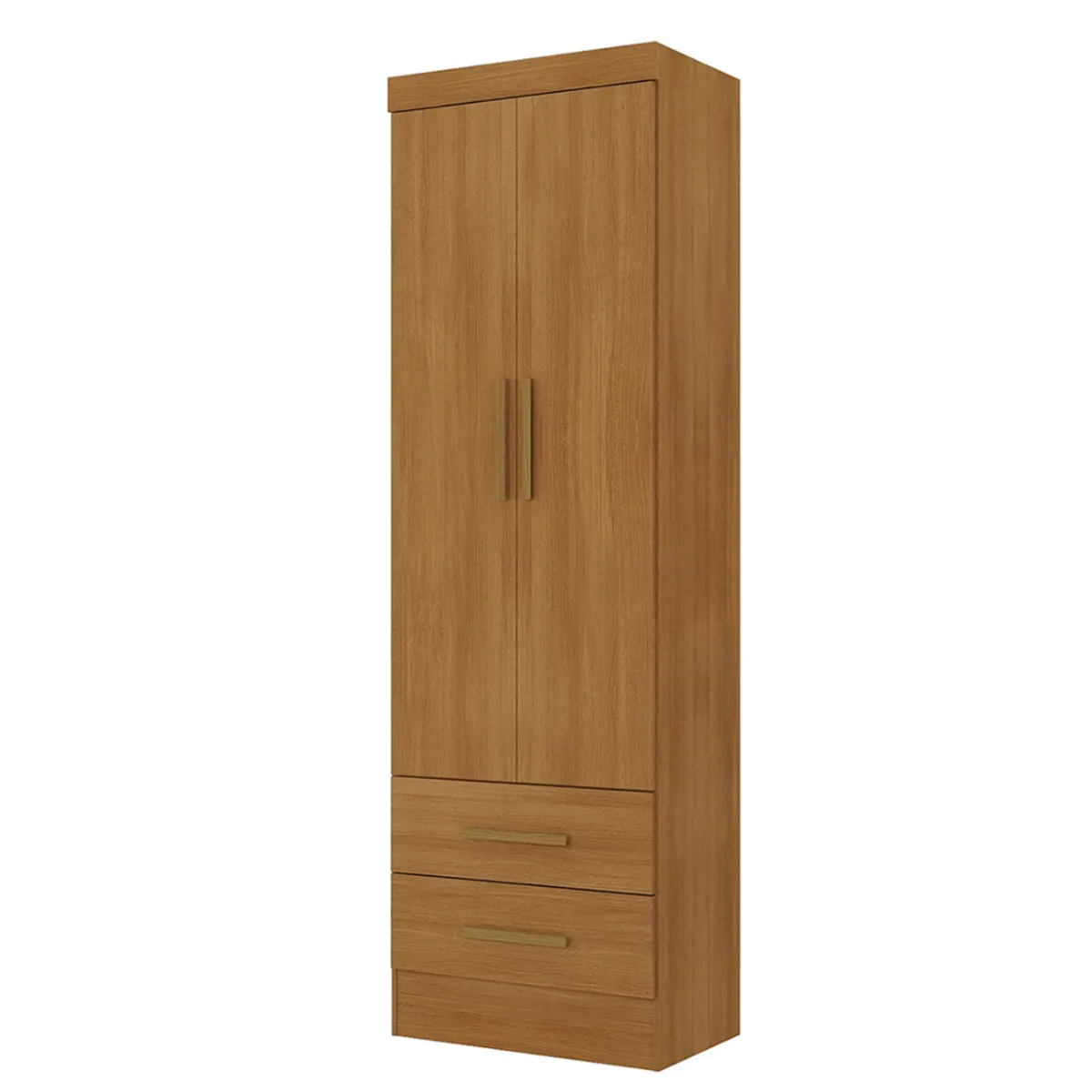 MOBILFRANK - Closet 2 Puerta(s) 2 Cajón(es) 3 Repisa(s) 54.8x194.5x40 cm Café Canela