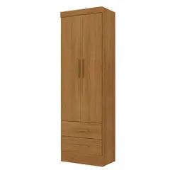 MOBILFRANK - Closet 2 Puerta(s) 2 Cajón(es) 3 Repisa(s) 54.8x194.5x40 cm Café Canela