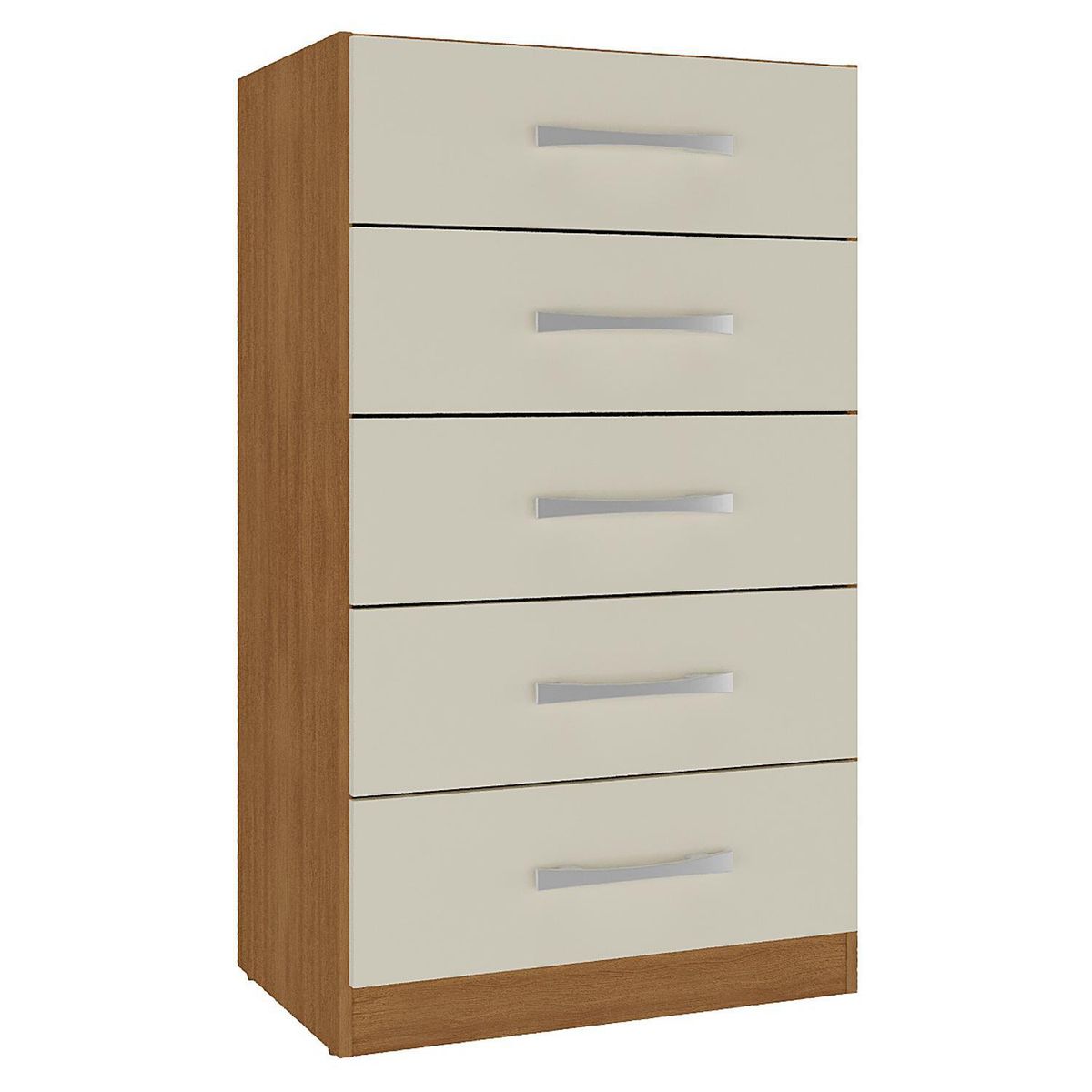 MOBILFRANK - Cómoda 5 Cajón(es) CO5CO 46x91x35 cm Café Canela y Blanco Off White