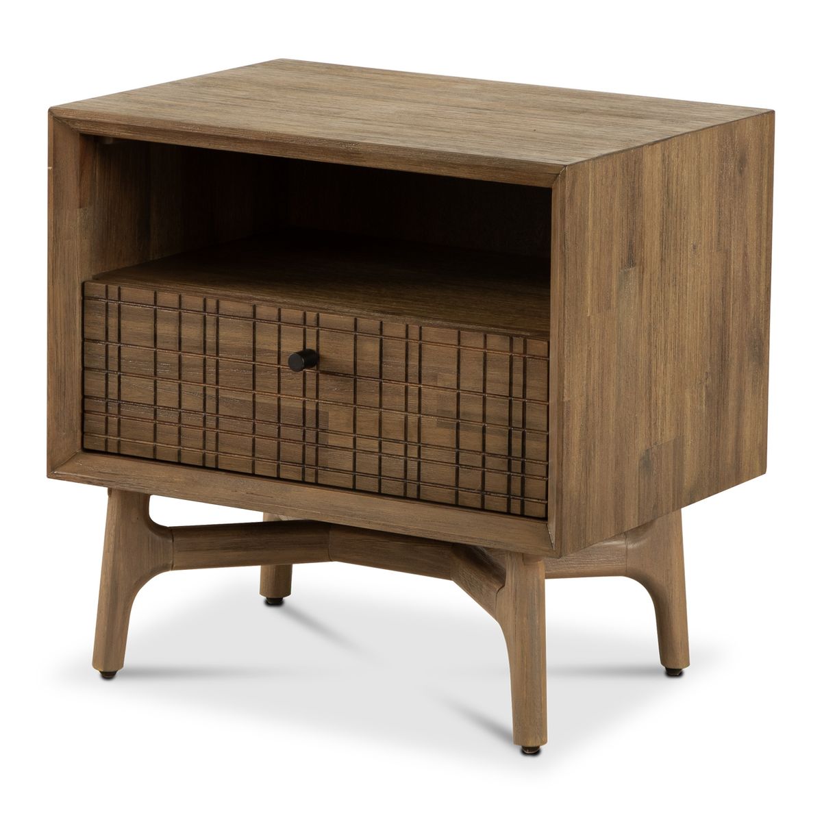 CIC - Velador 1 Cajón(es) Adria 55x55x40 cm Café oscuro