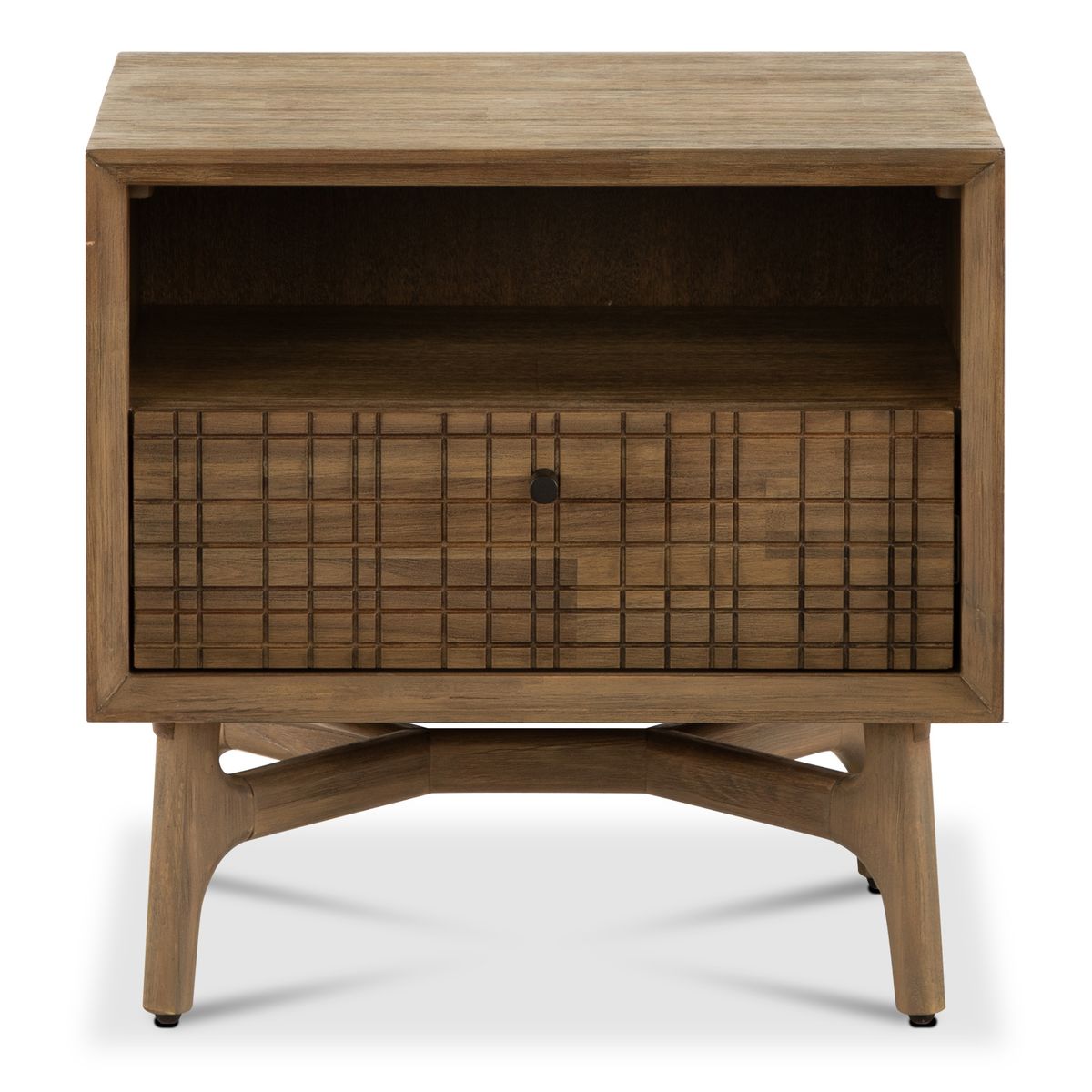 CIC - Velador 1 Cajón(es) Adria 55x55x40 cm Café oscuro